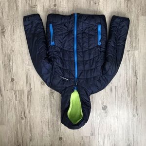 Kids Navy Blue/Lime Green Reversible Coat Jacket- Eddie Bauer